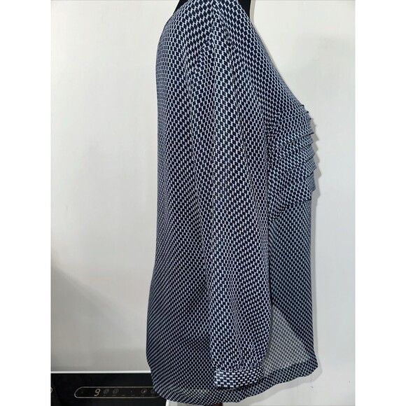 Banana Republic Sheer Blue Printed Peasant Top Size Medium Mm61 - Picture 3 of 12